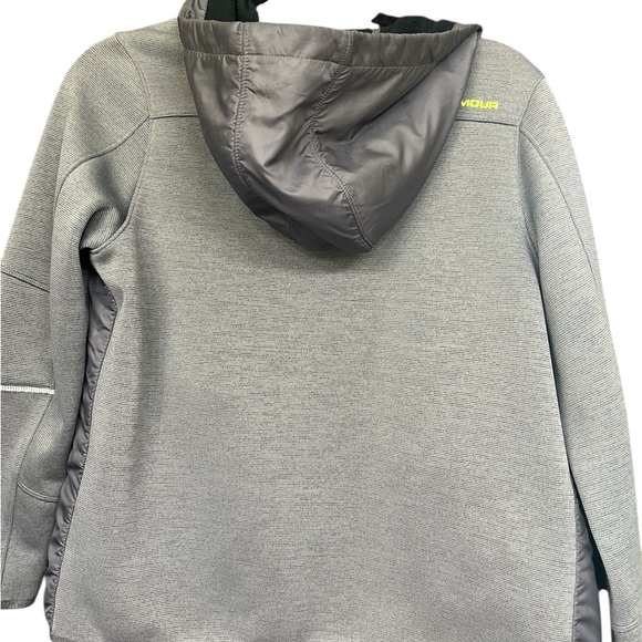 Under Armour Gray Jacket with Neon Yellow Trim, Youth Large - Picture 4 of 5